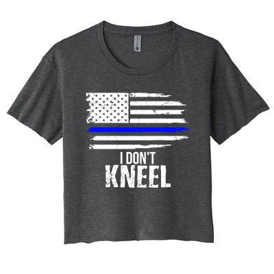 I Don't Kneel Usa Flag Gift Patriotic Stand Nthem Women's Crop Top Tee