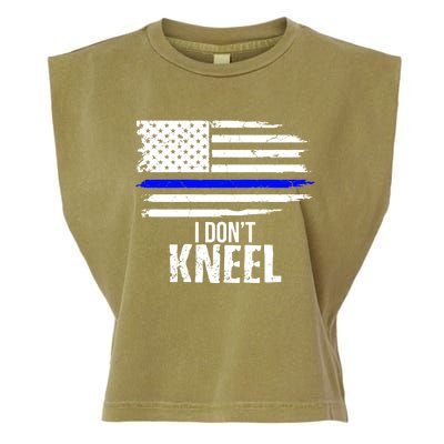 I Don't Kneel Usa Flag Gift Patriotic Stand Nthem Garment-Dyed Women's Muscle Tee