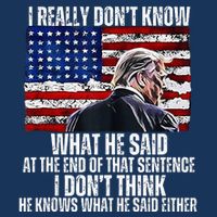 I DonT Know What He Said At The End Of That Sentence Trump Infant Baby Jersey Bodysuit