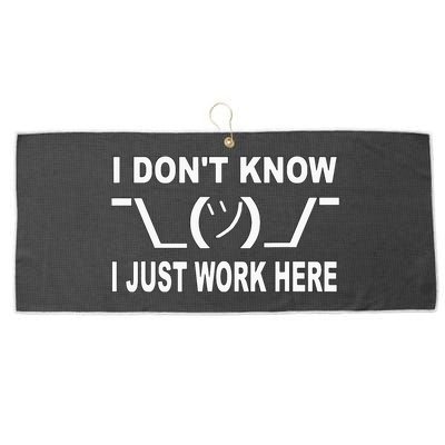 I Dont Know I Just Work Here Large Microfiber Waffle Golf Towel