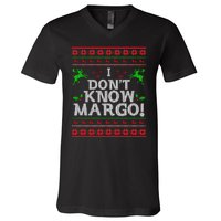 I Don't Know Margo Ugly Christmas Funny Movie V-Neck T-Shirt