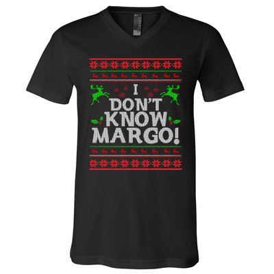 I Don't Know Margo Ugly Christmas Funny Movie V-Neck T-Shirt