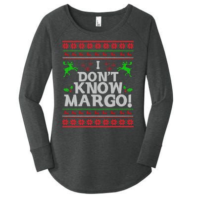 I Don't Know Margo Ugly Christmas Funny Movie Women's Perfect Tri Tunic Long Sleeve Shirt