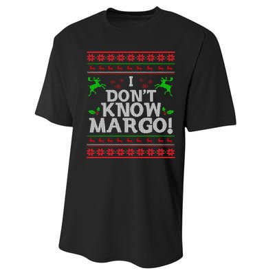 I Don't Know Margo Ugly Christmas Funny Movie Performance Sprint T-Shirt