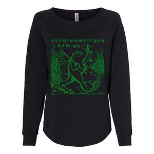 I DonT Know Where IM Going But IM Gay Frog Lgbt Pride Womens California Wash Sweatshirt