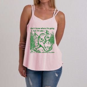 I DonT Know Where IM Going But IM Gay Frog Lgbt Pride Women's Strappy Tank