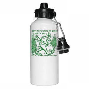 I DonT Know Where IM Going But IM Gay Frog Lgbt Pride Aluminum Water Bottle