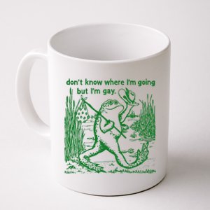 I DonT Know Where IM Going But IM Gay Frog Lgbt Pride Coffee Mug