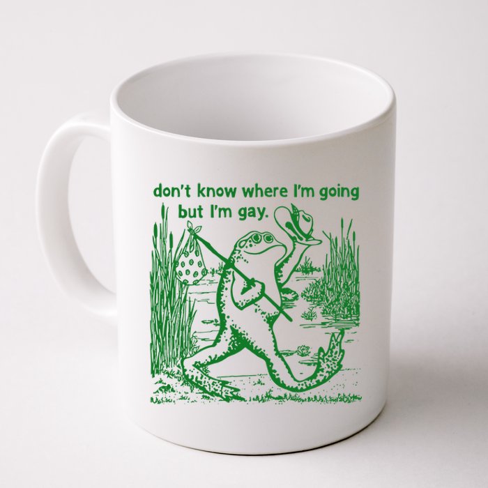 I DonT Know Where IM Going But IM Gay Frog Lgbt Pride Coffee Mug