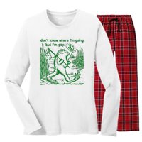 I DonT Know Where IM Going But IM Gay Frog Lgbt Pride Women's Long Sleeve Flannel Pajama Set 