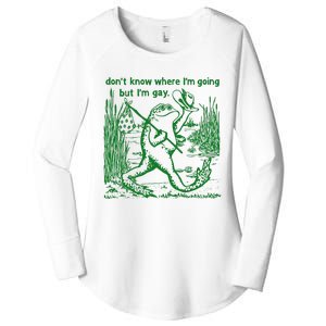 I DonT Know Where IM Going But IM Gay Frog Lgbt Pride Women's Perfect Tri Tunic Long Sleeve Shirt