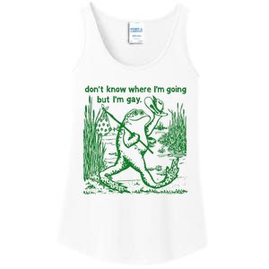 I DonT Know Where IM Going But IM Gay Frog Lgbt Pride Ladies Essential Tank