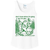 I DonT Know Where IM Going But IM Gay Frog Lgbt Pride Ladies Essential Tank