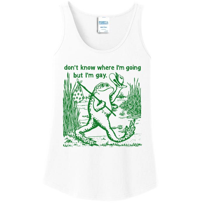 I DonT Know Where IM Going But IM Gay Frog Lgbt Pride Ladies Essential Tank