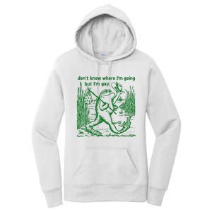 I DonT Know Where IM Going But IM Gay Frog Lgbt Pride Women's Pullover Hoodie