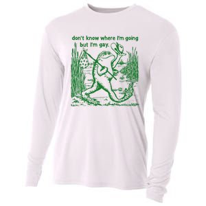 I DonT Know Where IM Going But IM Gay Frog Lgbt Pride Cooling Performance Long Sleeve Crew