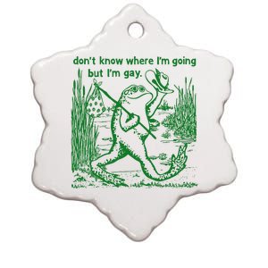 I DonT Know Where IM Going But IM Gay Frog Lgbt Pride Ceramic Star Ornament