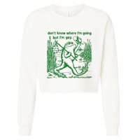 I DonT Know Where IM Going But IM Gay Frog Lgbt Pride Cropped Pullover Crew