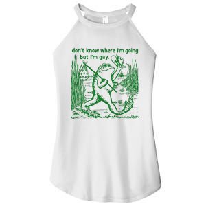 I DonT Know Where IM Going But IM Gay Frog Lgbt Pride Women's Perfect Tri Rocker Tank