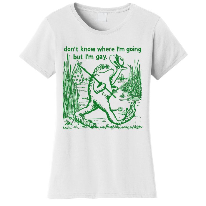 I DonT Know Where IM Going But IM Gay Frog Lgbt Pride Women's T-Shirt