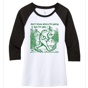 I DonT Know Where IM Going But IM Gay Frog Lgbt Pride Women's Tri-Blend 3/4-Sleeve Raglan Shirt