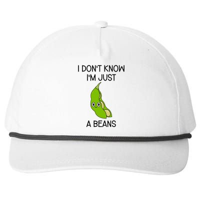 I DonT Know IM Just A Beans Cute Beans Gift Snapback Five-Panel Rope Hat