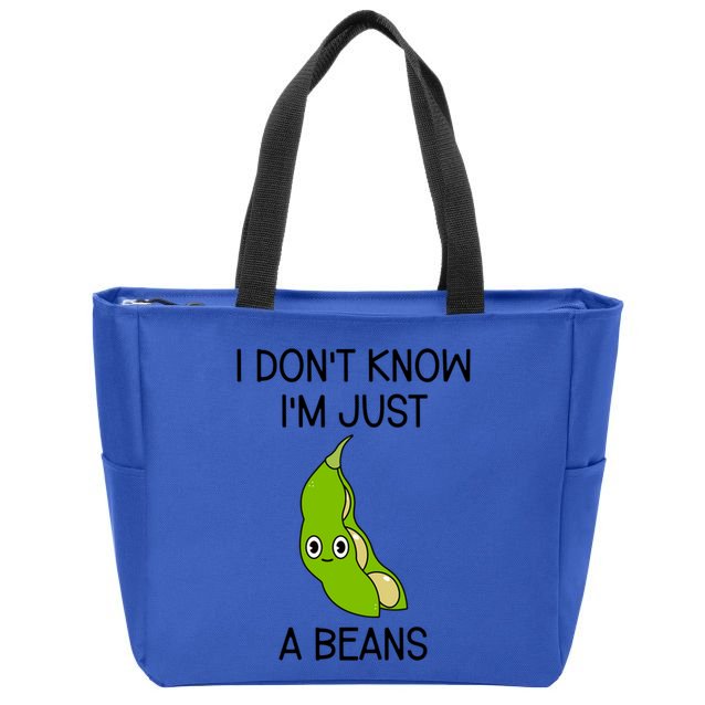 I DonT Know IM Just A Beans Cute Beans Gift Zip Tote Bag