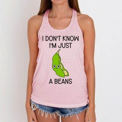 I DonT Know IM Just A Beans Cute Beans Gift Women's Knotted Racerback Tank