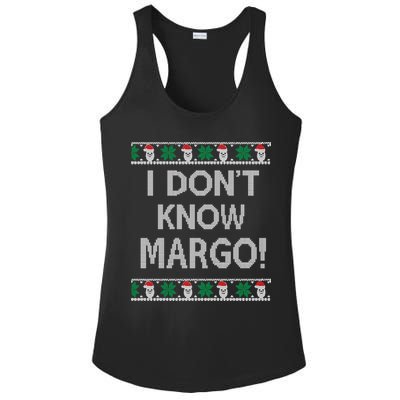I Don't Know Margo Ugly Christmas Funny Movie Ladies PosiCharge Competitor Racerback Tank