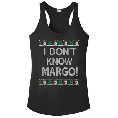 I Don't Know Margo Ugly Christmas Funny Movie Ladies PosiCharge Competitor Racerback Tank