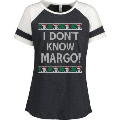 I Don't Know Margo Ugly Christmas Funny Movie Enza Ladies Jersey Colorblock Tee