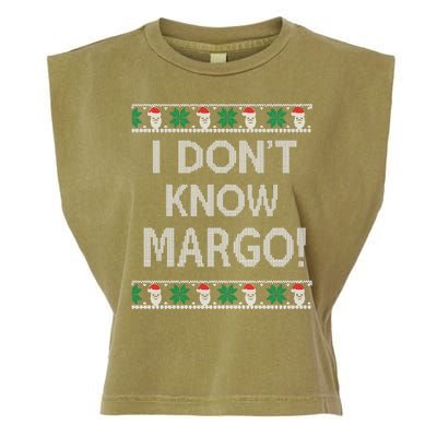 I Don't Know Margo Ugly Christmas Funny Movie Garment-Dyed Women's Muscle Tee