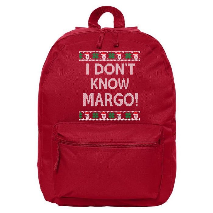 I Don't Know Margo Ugly Christmas Funny Movie 16 in Basic Backpack