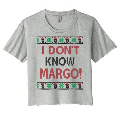 I Don't Know Margo Ugly Christmas Funny Movie Women's Crop Top Tee