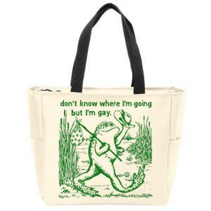 I DonT Know Where IM Going But IM Gay Frog Lgbt Pride Zip Tote Bag