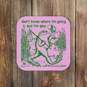 I DonT Know Where IM Going But IM Gay Frog Lgbt Pride Coaster