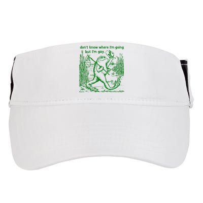 I DonT Know Where IM Going But IM Gay Frog Lgbt Pride Adult Drive Performance Visor