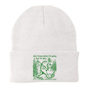 I DonT Know Where IM Going But IM Gay Frog Lgbt Pride Knit Cap Winter Beanie