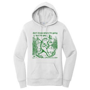 I DonT Know Where IM Going But IM Gay Frog Lgbt Pride Women's Pullover Hoodie