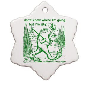 I DonT Know Where IM Going But IM Gay Frog Lgbt Pride Ceramic Star Ornament