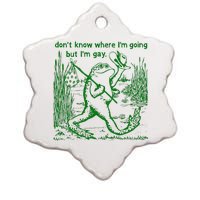 I DonT Know Where IM Going But IM Gay Frog Lgbt Pride Ceramic Star Ornament