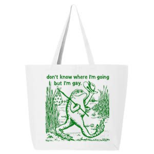 I DonT Know Where IM Going But IM Gay Frog Lgbt Pride 25L Jumbo Tote