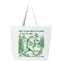 I DonT Know Where IM Going But IM Gay Frog Lgbt Pride 25L Jumbo Tote