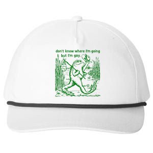 I DonT Know Where IM Going But IM Gay Frog Lgbt Pride Snapback Five-Panel Rope Hat