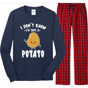 I Don't Know I'm Just A Potato Funny Sarcastic Potato , Potato Lover Long Sleeve Pajama Set