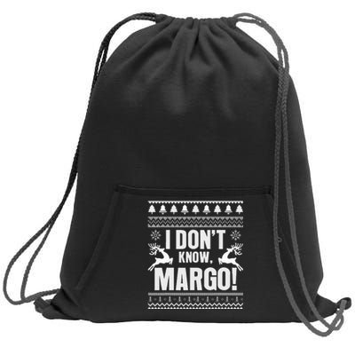 I DonT Knowmargo Ugly Sweater Funny Christmas For Vacation Sweatshirt Cinch Pack Bag