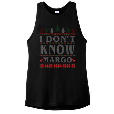 I Don't Know Margo Funny Ugly Christmas Ladies PosiCharge Tri-Blend Wicking Tank