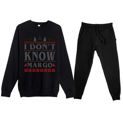 I Don't Know Margo Funny Ugly Christmas Premium Crewneck Sweatsuit Set