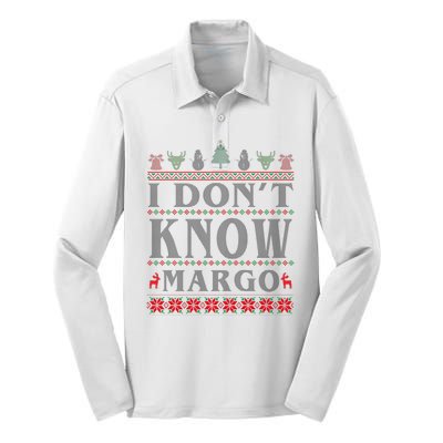 I Don't Know Margo Funny Ugly Christmas Silk Touch Performance Long Sleeve Polo