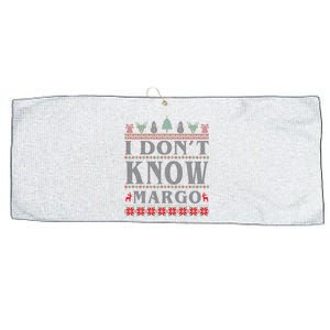 I Don't Know Margo Funny Ugly Christmas Large Microfiber Waffle Golf Towel